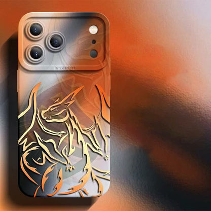 スマホケース  光と影が交錯する幻想的な、ポケモンシリコンスマホケース  耐衝撃・防振性能に優れ、高級感あふれるスマホケースで、iPhone12~17 に対応