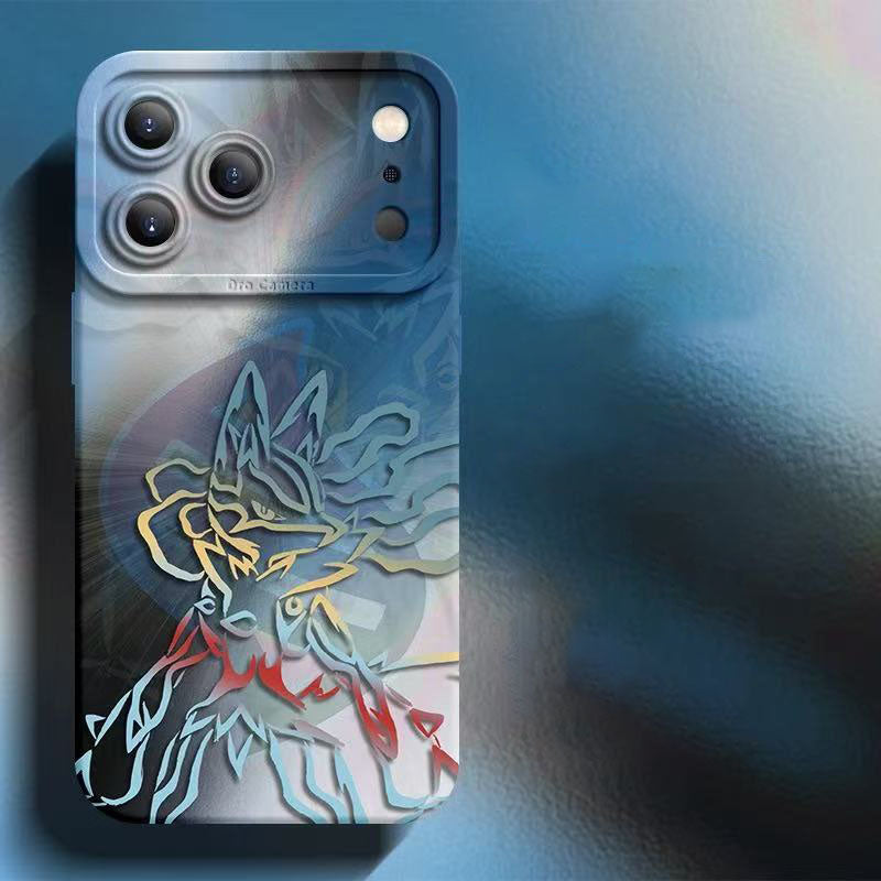 スマホケース  光と影が交錯する幻想的な、ポケモンシリコンスマホケース  耐衝撃・防振性能に優れ、高級感あふれるスマホケースで、iPhone12~17 に対応