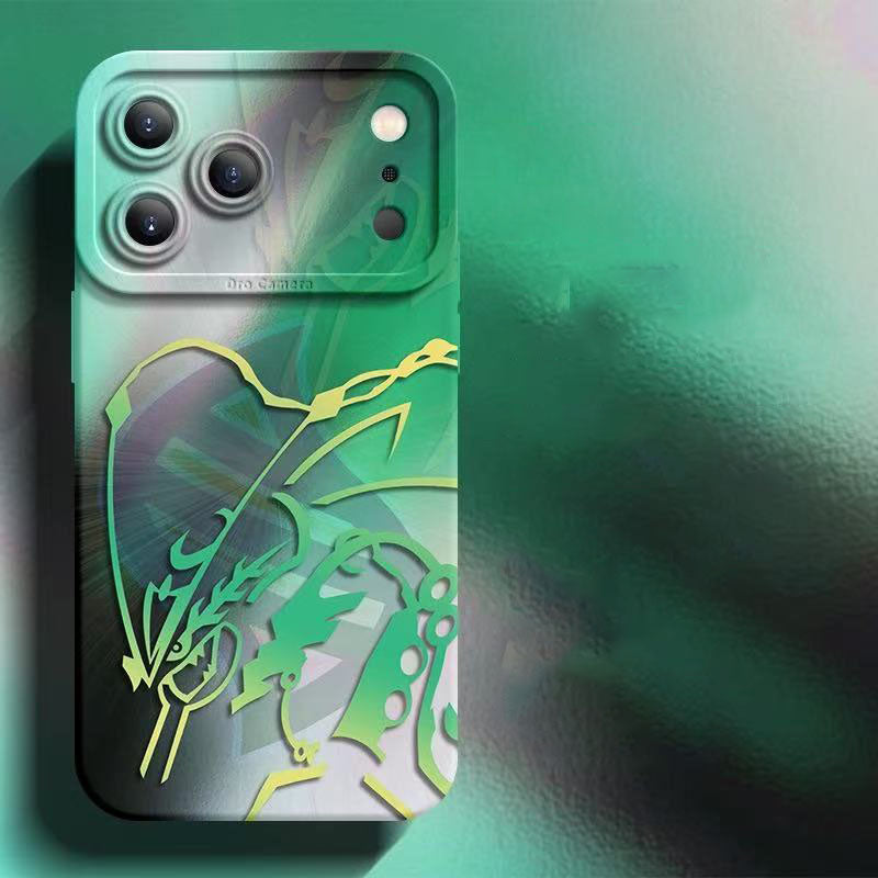 スマホケース  光と影が交錯する幻想的な、ポケモンシリコンスマホケース  耐衝撃・防振性能に優れ、高級感あふれるスマホケースで、iPhone12~17 に対応