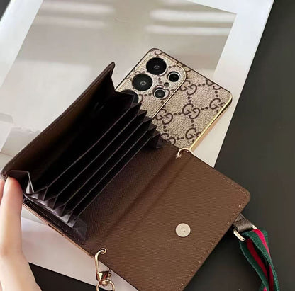 スマホケース  高級感ストラップ付き＋カードポケット付きスマホケース ダブルVL  Galaxy 専用 耐衝撃・防振性能に優れ、高級感あふれるスマホケースで、 Galaxy に対応