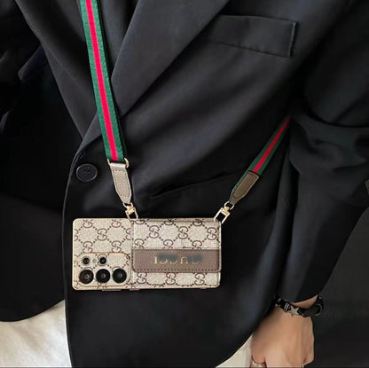 スマホケース  高級感ストラップ付き＋カードポケット付きスマホケース ダブルVL  Galaxy 専用 耐衝撃・防振性能に優れ、高級感あふれるスマホケースで、 Galaxy に対応