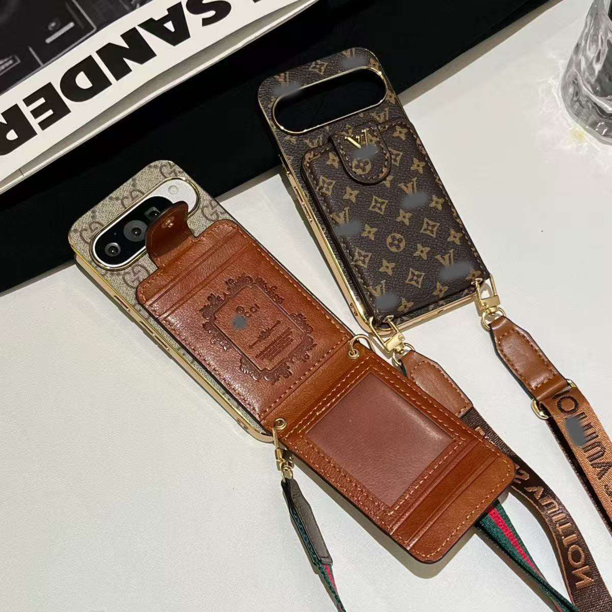 スマホケース  高級感カードポケット付き＋ストラップ付きスマホケース ダブルV  Google Pixel 専用 耐衝撃・防振性能に優れ、高級感あふれるスマホケースで、 Google Pixel に対応