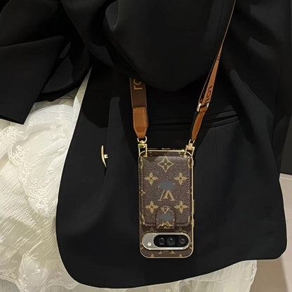 スマホケース  高級感カードポケット付き＋ストラップ付きスマホケース ダブルV  Google Pixel 専用 耐衝撃・防振性能に優れ、高級感あふれるスマホケースで、 Google Pixel に対応