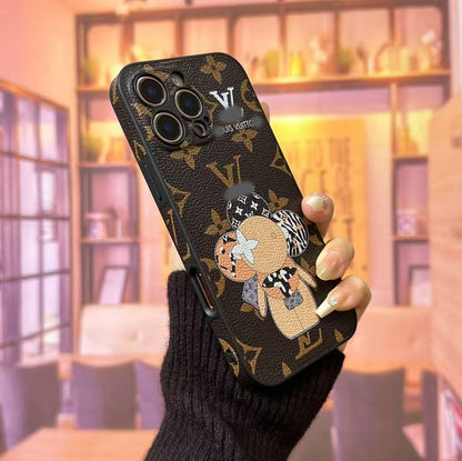 スマホケース  高級感レザー製太陽の花テーマスマホケース ダブルV   耐衝撃・防振性能に優れ、高級感あふれるスマホケースで、 iPhone13~17 に対応