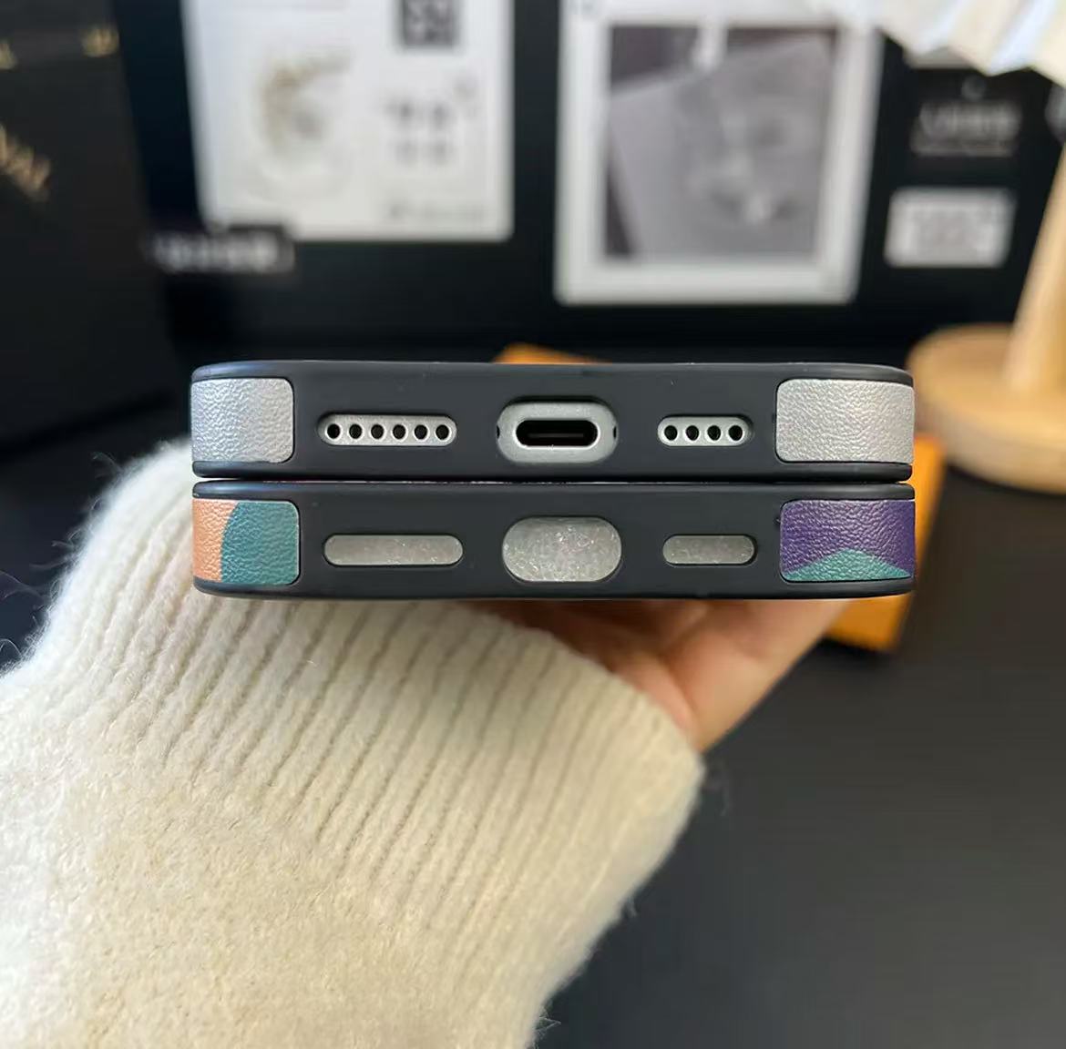 スマホケース  高級感女の子スマホケース  ダブルV  耐衝撃・防振性能に優れ、高級感あふれるスマホケースで、 iPhone13~16 に対応