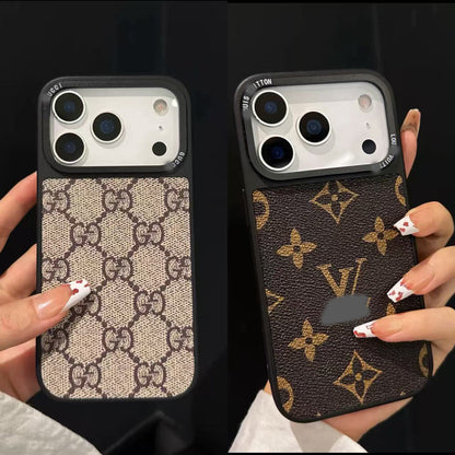 スマホケース  高級感レザー製スマホケース  ダブルV  耐衝撃・防振性能に優れ、高級感あふれるスマホケースで、 iPhone12~17 に対応