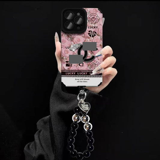 スマホケース  高級感ブレスレットを付き  ダブルC  耐衝撃・防振性能に優れ、高級感あふれるスマホケースで、iPhone11~17 に対応