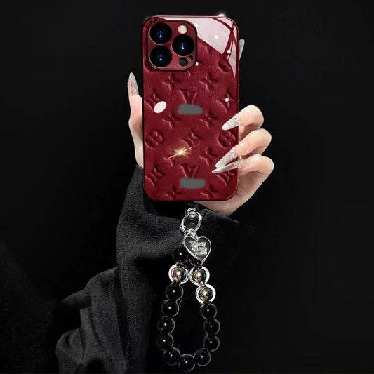 スマホケース  高級感ブレスレットを付き  ダブルV  耐衝撃・防振性能に優れ、高級感あふれるスマホケースで、iPhone11~17 に対応