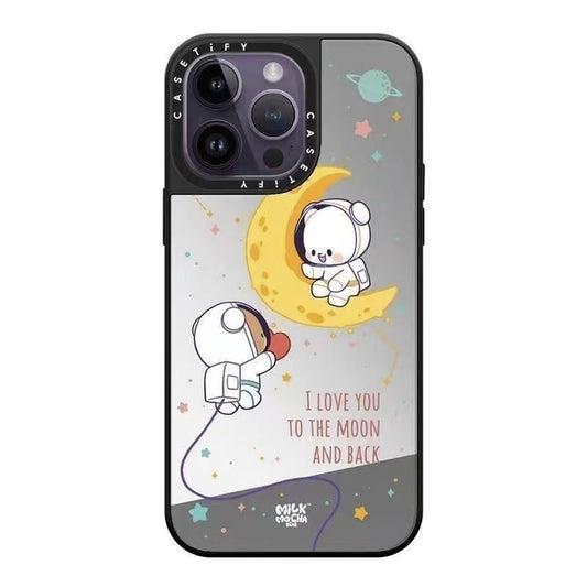 スマホケース  ケースTIFY  月の上のデート柄スマホケース！  耐衝撃・防振性能に優れ、高級感あふれるスマホケースで、iPhone12~17 に対応