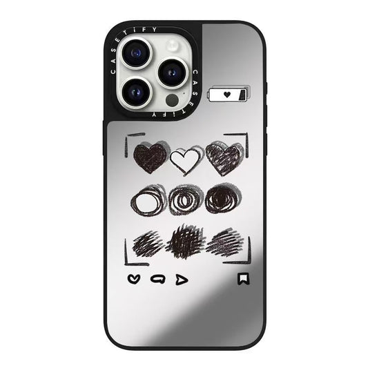 スマホケース  ケースTIFY  ハートの手描きグラフィティ柄スマホケース！  耐衝撃・防振性能に優れ、高級感あふれるスマホケースで、iPhone12~17 に対応