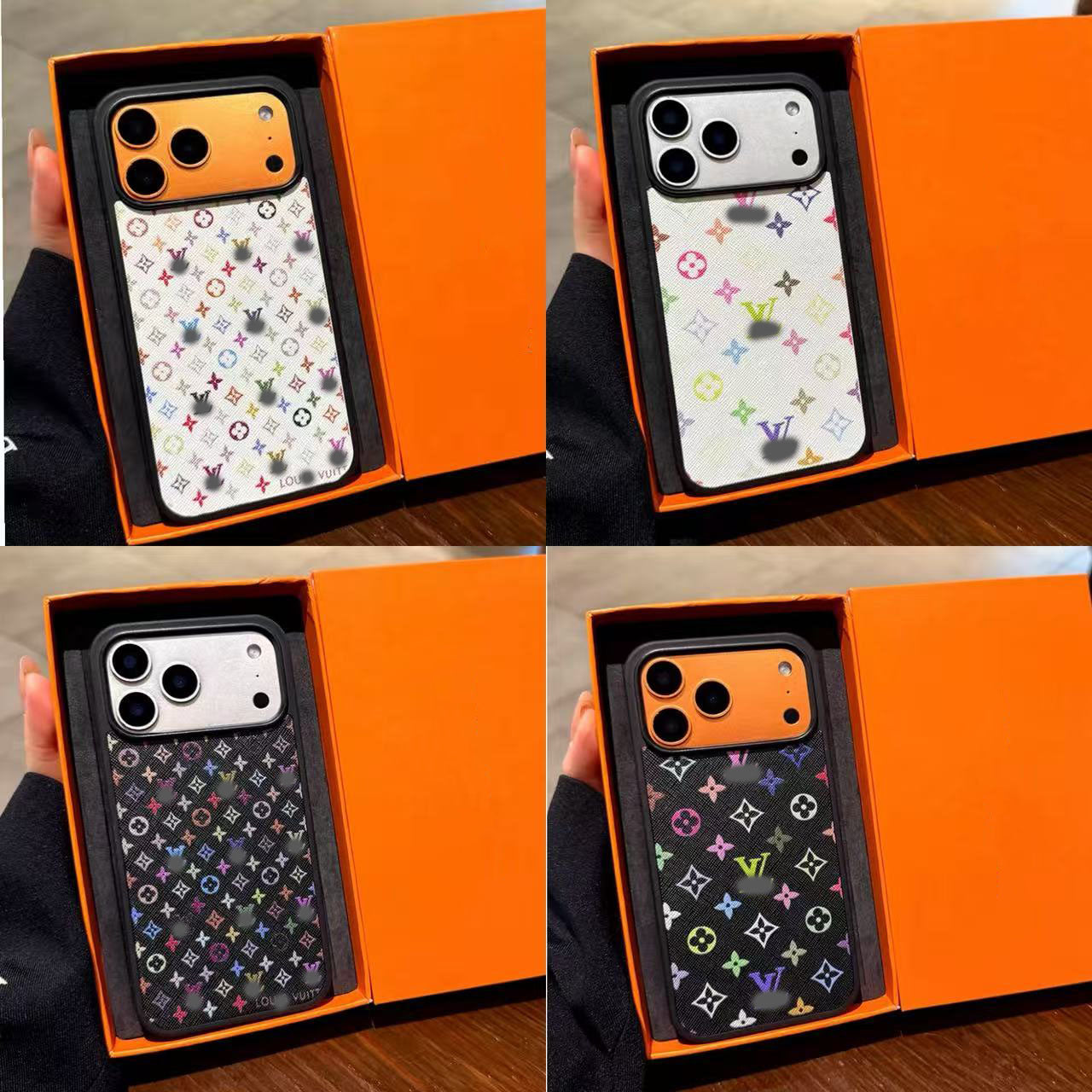 スマホケース  高級感サブレザーカラフルフラワー柄スマホケース  ダブルV  耐衝撃・防振性能に優れ、高級感あふれるスマホケースで、iPhone13~17 に対応