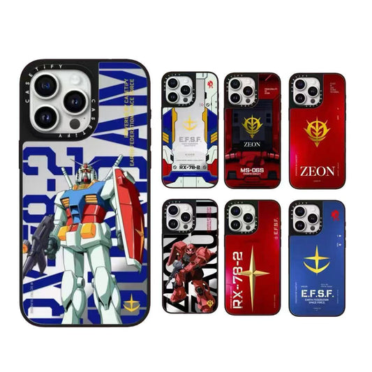 スマホケース  ガンダム柄スマホケース！機動戦士の世界  耐衝撃・防振性能に優れ、高級感あふれるスマホケースで、iPhone12~16 に対応