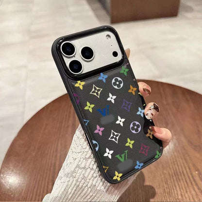 スマホケース  高級感擬似レザー柄スマホケース  ダブルV  耐衝撃・防振性能に優れ、高級感あふれるスマホケースで、iPhone12~17 に対応