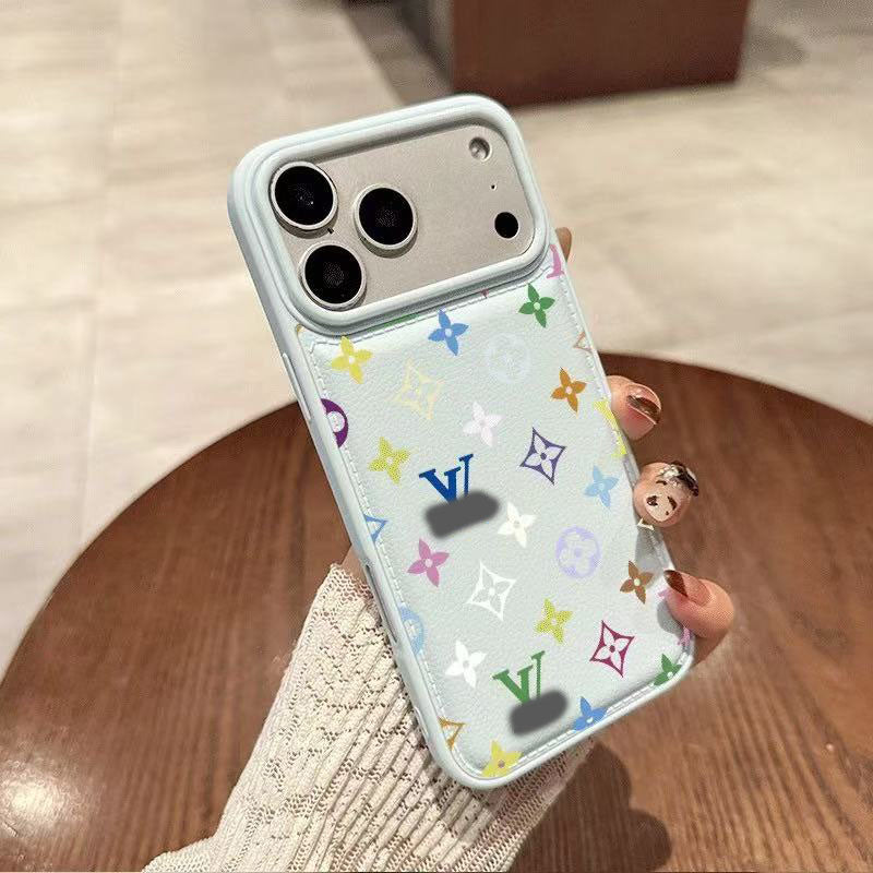 スマホケース  高級感擬似レザー柄スマホケース  ダブルV  耐衝撃・防振性能に優れ、高級感あふれるスマホケースで、iPhone12~17 に対応