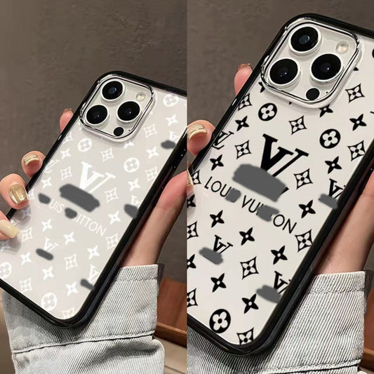 スマホケース  高級感  透明ダブルＶ 耐衝撃・防振性能に優れ、高級感あふれるスマホケースで、iPhone13~16 に対応