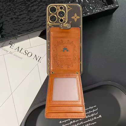 スマホケース  高級感カードポケット付きスマホケース  ダブルV  耐衝撃・防振性能に優れ、高級感あふれるスマホケースで、iPhone13~17 に対応