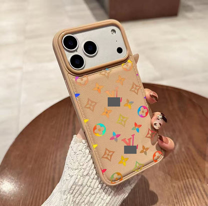 スマホケース  高級感レザー光スマホケース  ダブルV  耐衝撃・防振性能に優れ、高級感あふれるスマホケースで、iPhone12~17 に対応