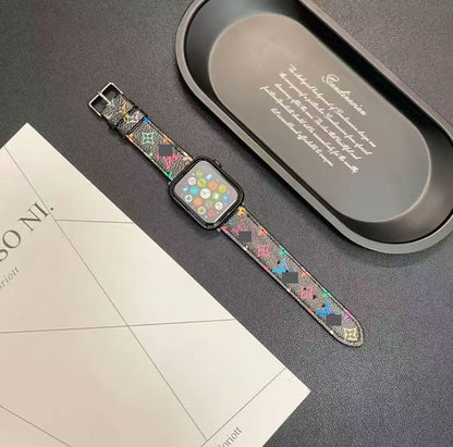 アップルウォッチストラップ  Apple Watch  ダブルV バンド　レザー リザード柄  iWatch ストラップ 38mm～49mm 対応