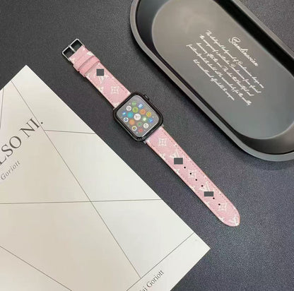 アップルウォッチストラップ  Apple Watch  ダブルV バンド　レザー リザード柄  iWatch ストラップ 38mm～49mm 対応