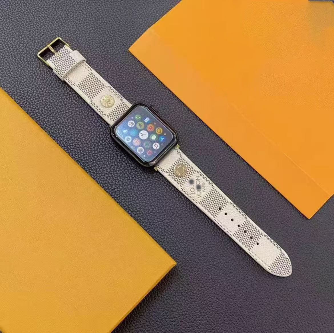 アップルウォッチストラップ  Apple Watch  ダブルV バンドリベット付き　レザー リザード柄  iWatch ストラップ 38mm～49mm 対応