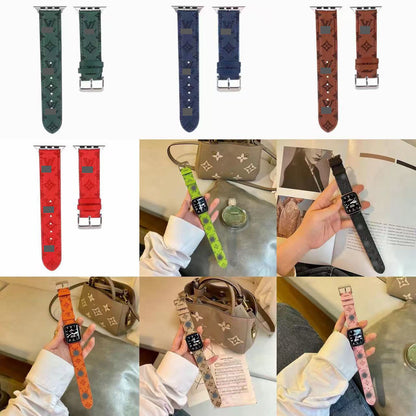 アップルウォッチストラップ  Apple Watch  ダブルV バンド　レザー リザード柄  iWatch ストラップ 38mm～49mm 対応