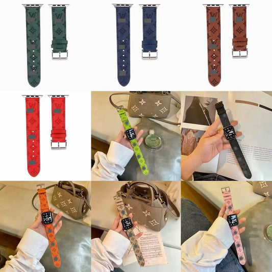 アップルウォッチストラップ  Apple Watch  ダブルV バンド　レザー リザード柄  iWatch ストラップ 38mm～49mm 対応