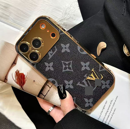 スマホケース  高級感メッキ加工 スマホケース  ダブルVL  ダブルＧ  耐衝撃・防振性能に優れ、高級感あふれるスマホケースで、iPhone に対応