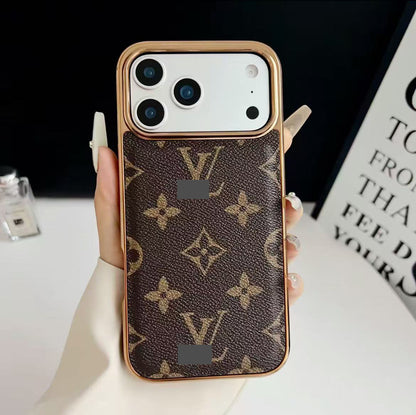 スマホケース  高級感メッキ大窓スマホケース  ダブルV    耐衝撃・防振性能に優れ、高級感あふれるスマホケースで、iPhone12~17 に対応