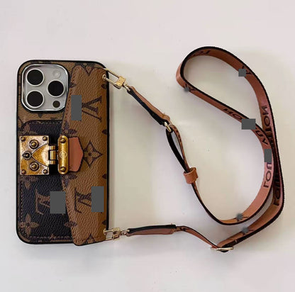 スマホケース 高級感 カードケース付きでストラップ付き ダブルＶ 耐衝撃・防振性能に優れ、高級感あふれるスマホケースで、iPhone に対応