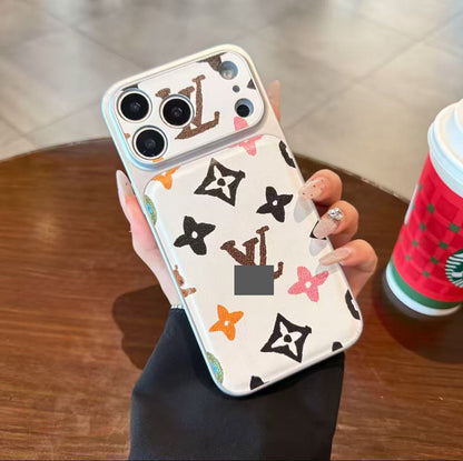 スマホケース  高級感大窓レザー製スマホケース   ダブルV  耐衝撃・防振性能に優れ、高級感あふれるスマホケースで、iPhone13~17 に対応