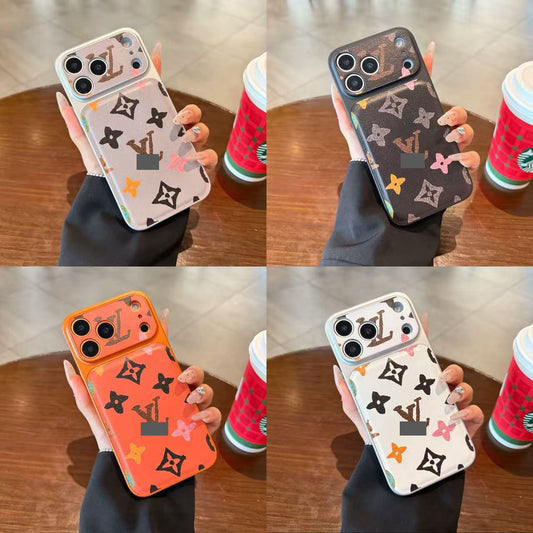 スマホケース  高級感大窓レザー製スマホケース   ダブルV  耐衝撃・防振性能に優れ、高級感あふれるスマホケースで、iPhone13~17 に対応