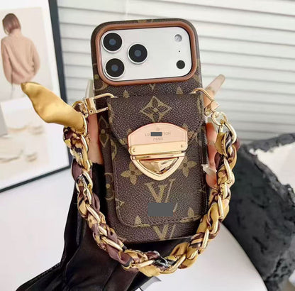 #512  スマホケース  リボンブレスレット付き カード収納付き  耐衝撃・防振性能に優れ、iPhoneに対応