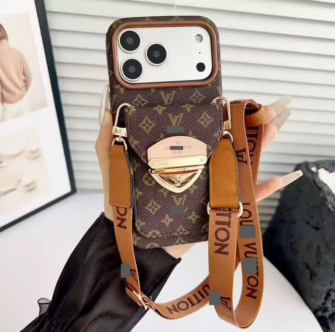 #510  スマホケース  ストラップ付き カード収納付き  耐衝撃・防振性能に優れ、iPhone に対応