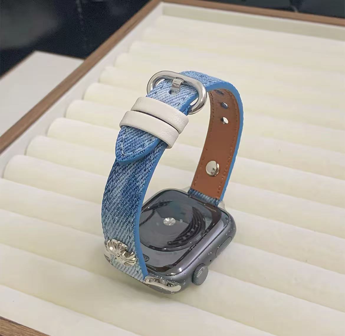 アップルウォッチストラップ  Apple Watch   デニム風 バンド  iWatch ストラップ 38mm～49mm 対応