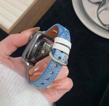 アップルウォッチストラップ  Apple Watch   デニム風 バンド  iWatch ストラップ 38mm～49mm 対応