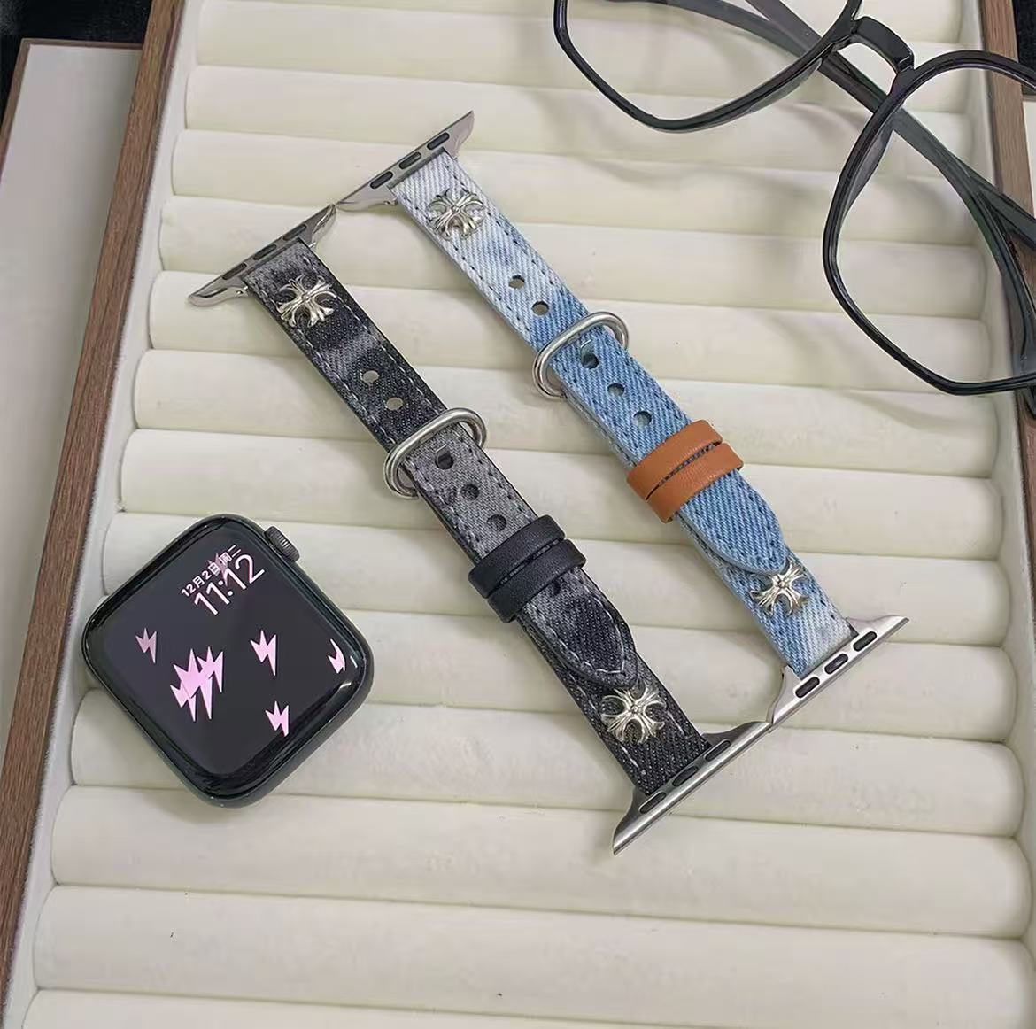 アップルウォッチストラップ  Apple Watch   デニム風 バンド  iWatch ストラップ 38mm～49mm 対応