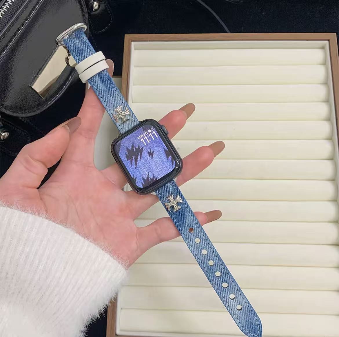 アップルウォッチストラップ  Apple Watch   デニム風 バンド  iWatch ストラップ 38mm～49mm 対応