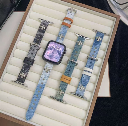 アップルウォッチストラップ  Apple Watch   デニム風 バンド  iWatch ストラップ 38mm～49mm 対応