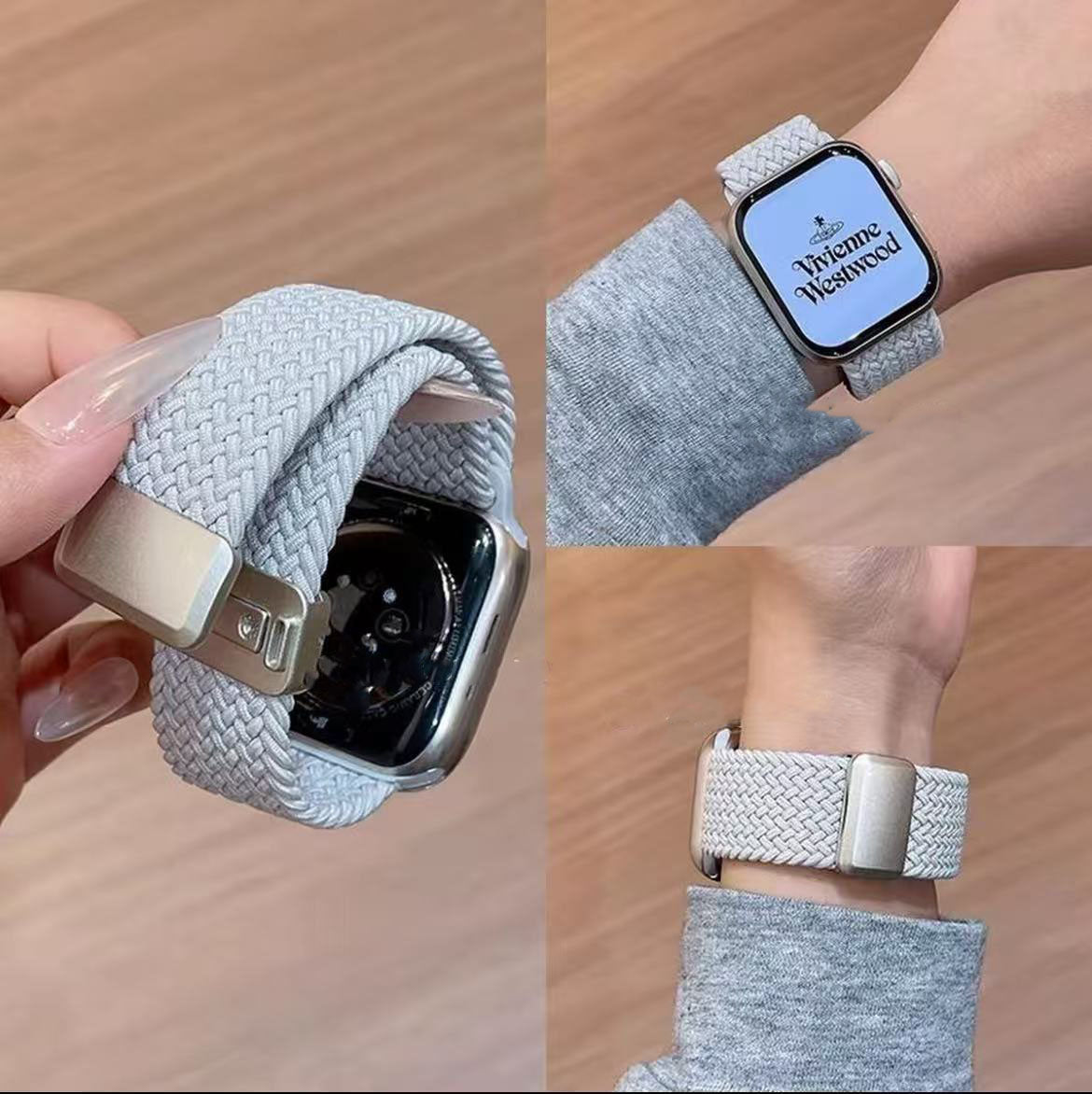 アップルウォッチストラップ  Apple Watch  編み込みマグネットバックルバンド  iWatch ストラップ 38mm～49mm 対応