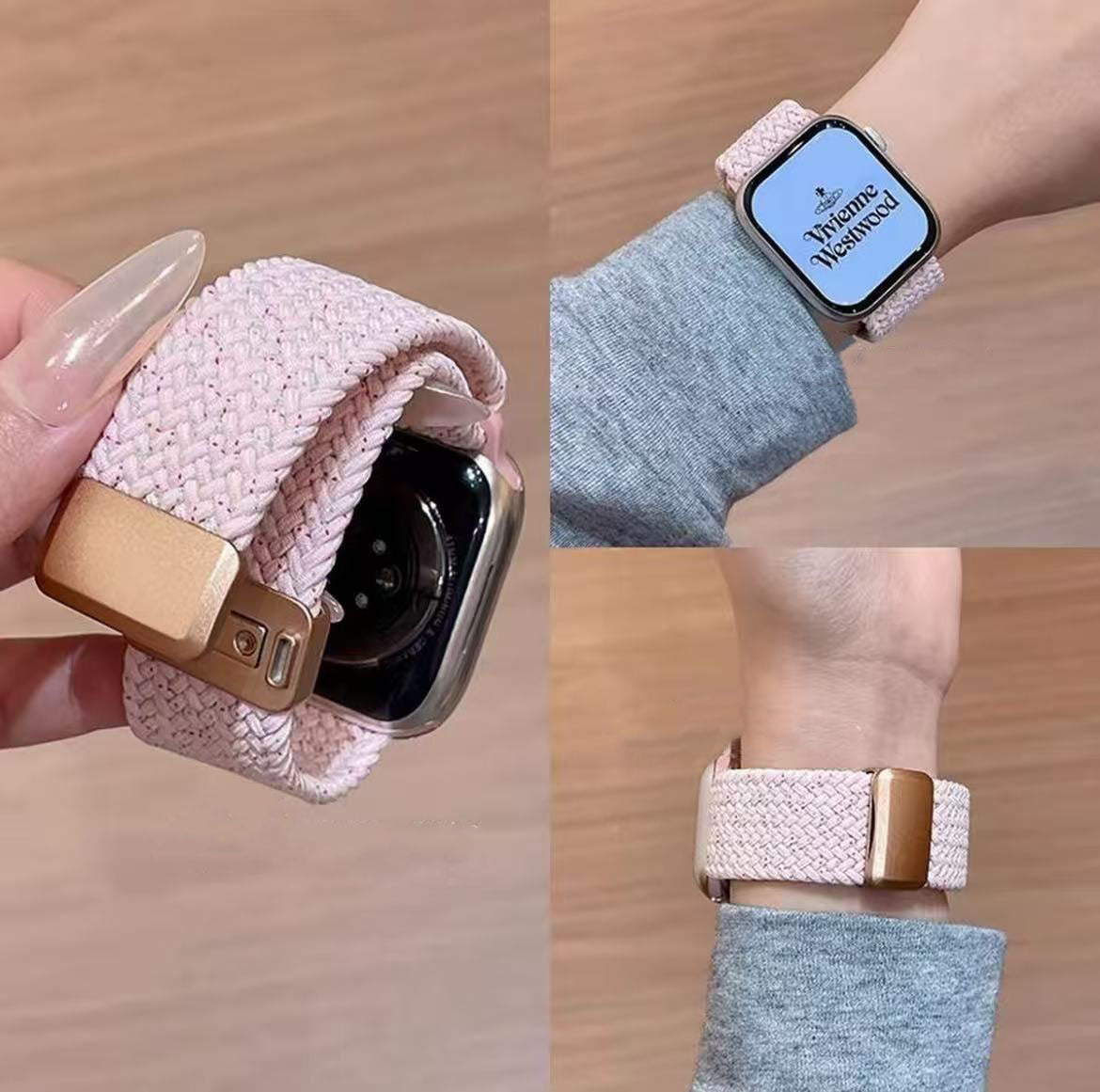 アップルウォッチストラップ  Apple Watch  編み込みマグネットバックルバンド  iWatch ストラップ 38mm～49mm 対応