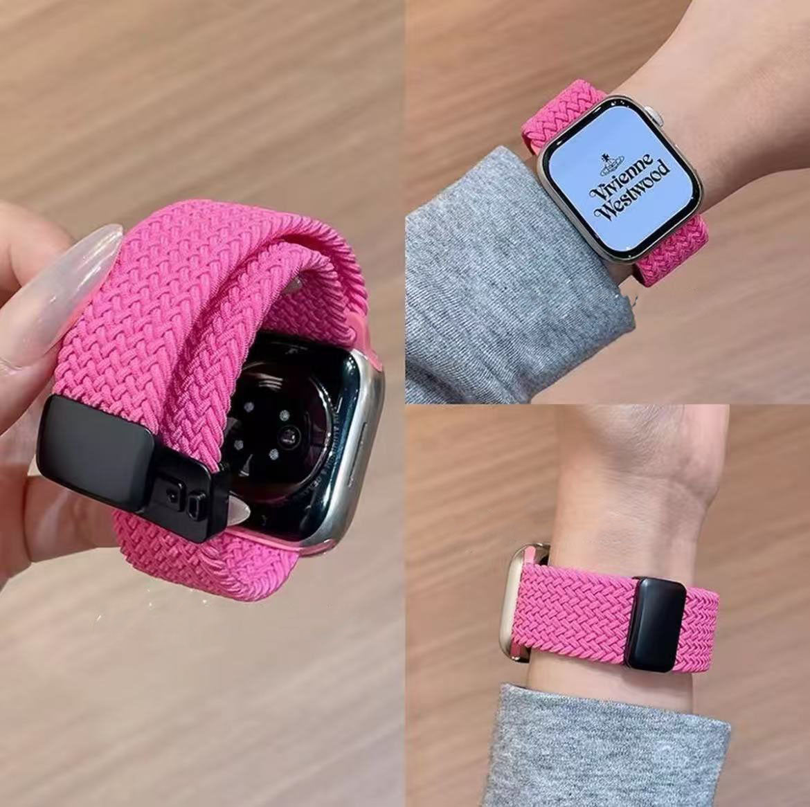 アップルウォッチストラップ  Apple Watch  編み込みマグネットバックルバンド  iWatch ストラップ 38mm～49mm 対応