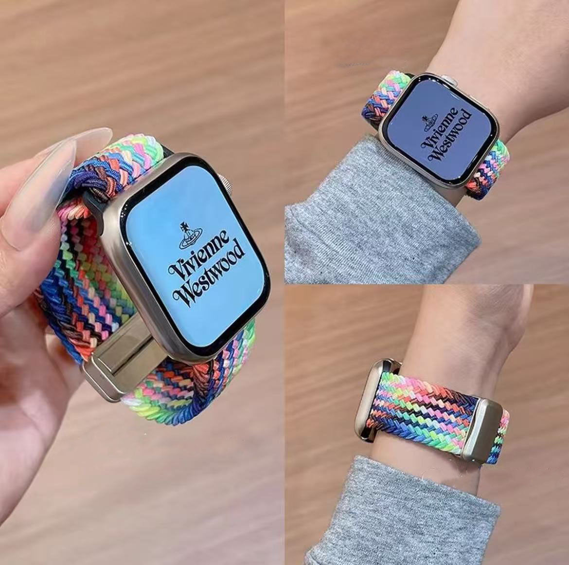 アップルウォッチストラップ  Apple Watch  編み込みマグネットバックルバンド  iWatch ストラップ 38mm～49mm 対応