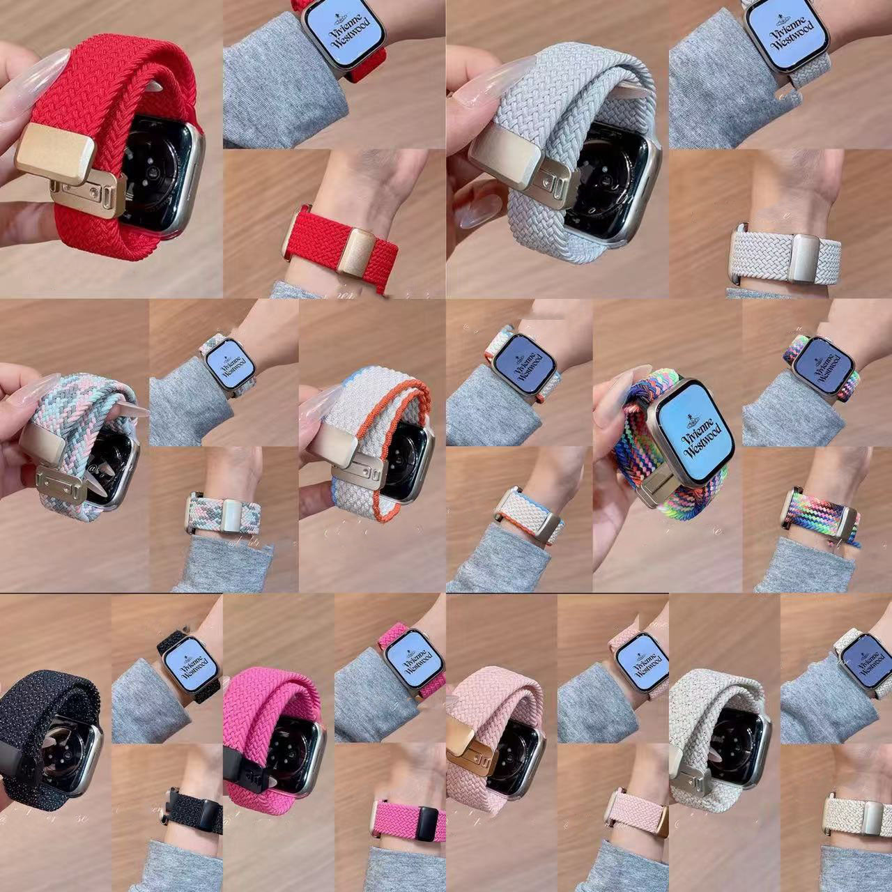 アップルウォッチストラップ  Apple Watch  編み込みマグネットバックルバンド  iWatch ストラップ 38mm～49mm 対応