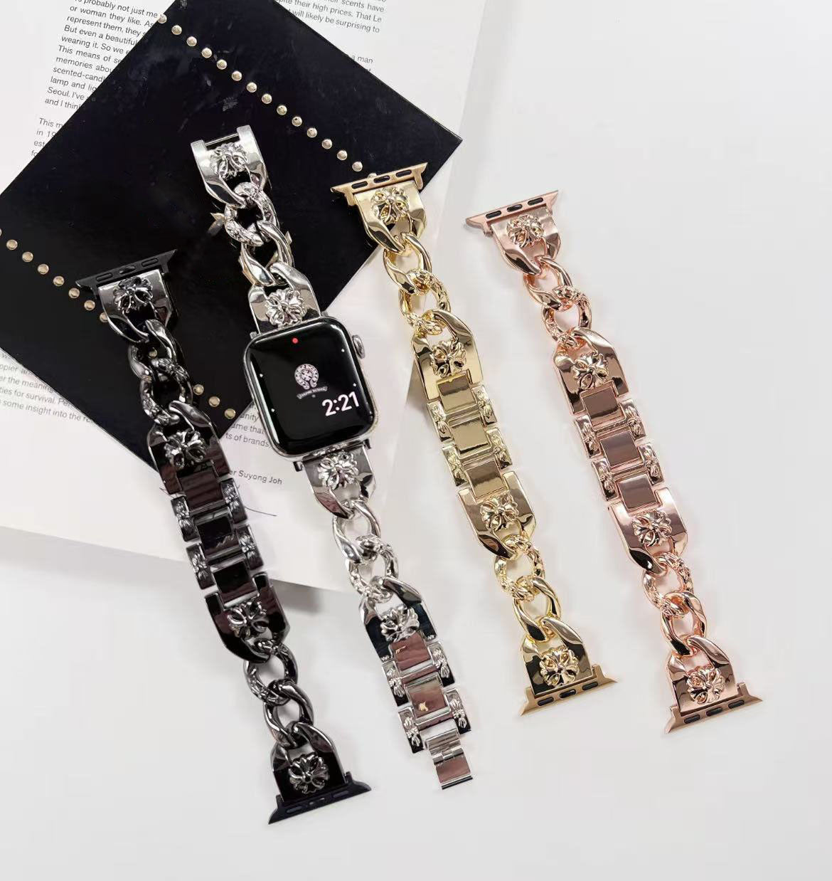 アップルウォッチストラップ  Apple Watch  メタルチェーンバンド iWatch ストラップ 38mm～49mm 対応