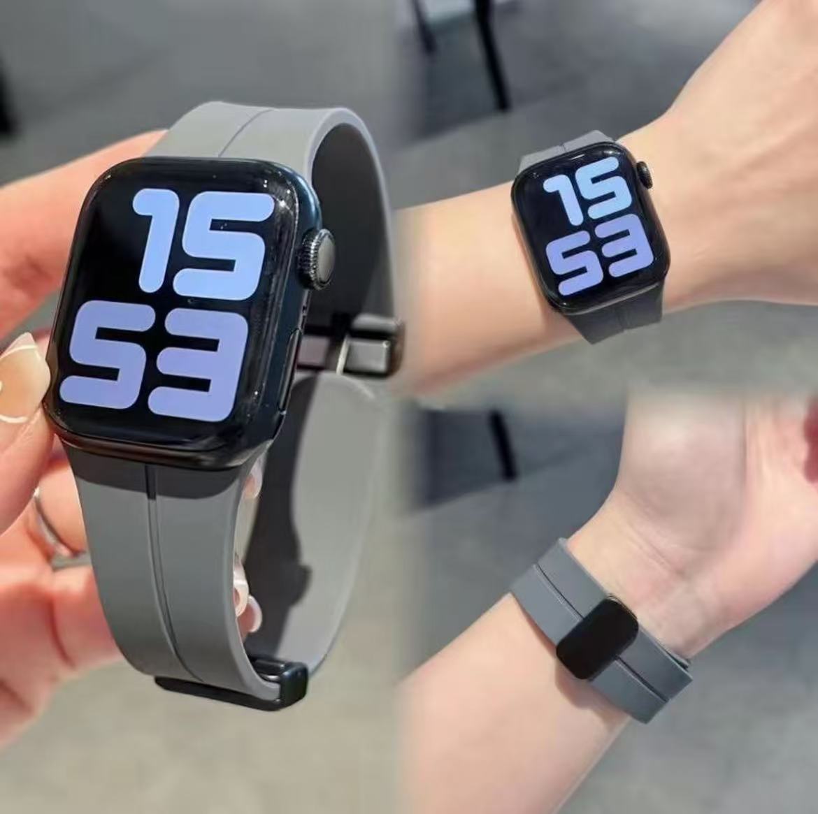 アップルウォッチストラップ  Apple Watch  シリコン マグネットバックルバンド  iWatch ストラップ 38mm～49mm 対応