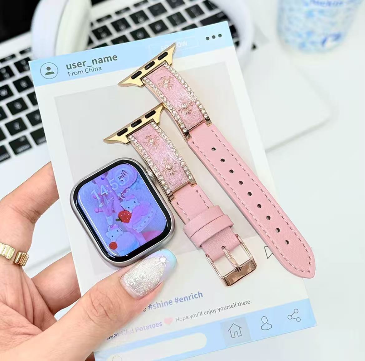 アップルウォッチストラップ  Apple Watch  クロスエナメルバンド  iWatch ストラップ 38mm～49mm 対応