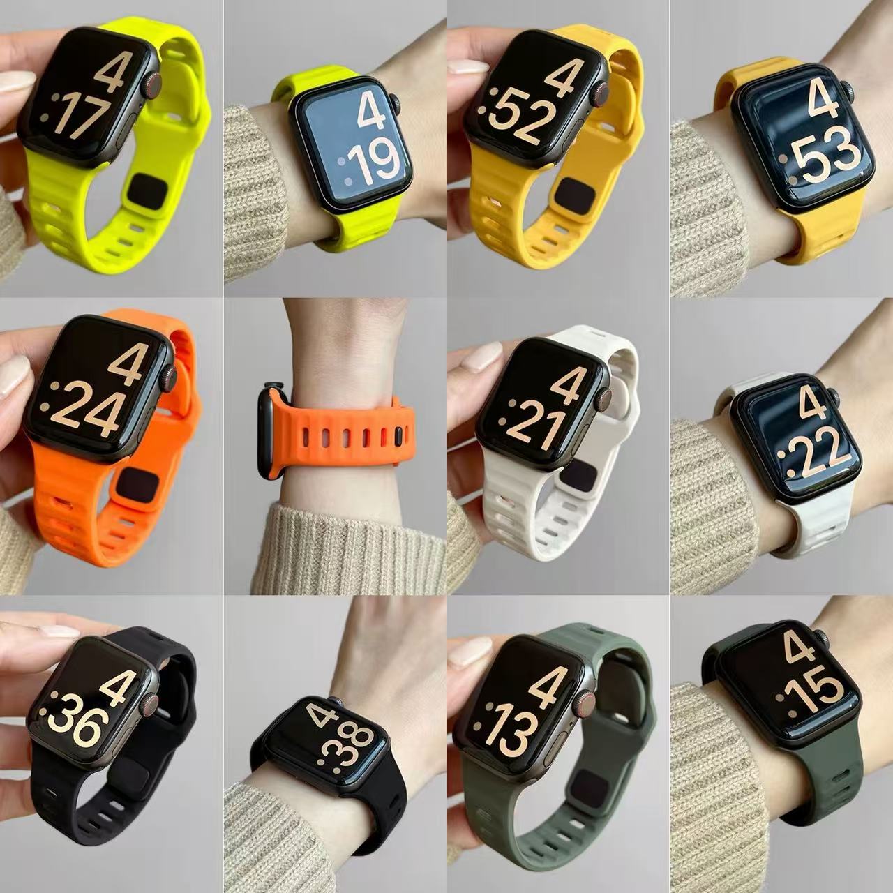 アップルウォッチストラップ  Apple Watch  ミニマル シリコンバンド 防水仕様  iWatch ストラップ 38mm～49mm 対応