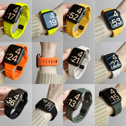 アップルウォッチストラップ  Apple Watch  ミニマル シリコンバンド 防水仕様  iWatch ストラップ 38mm～49mm 対応