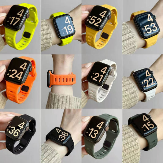 アップルウォッチストラップ  Apple Watch  ミニマル シリコンバンド 防水仕様  iWatch ストラップ 38mm～49mm 対応