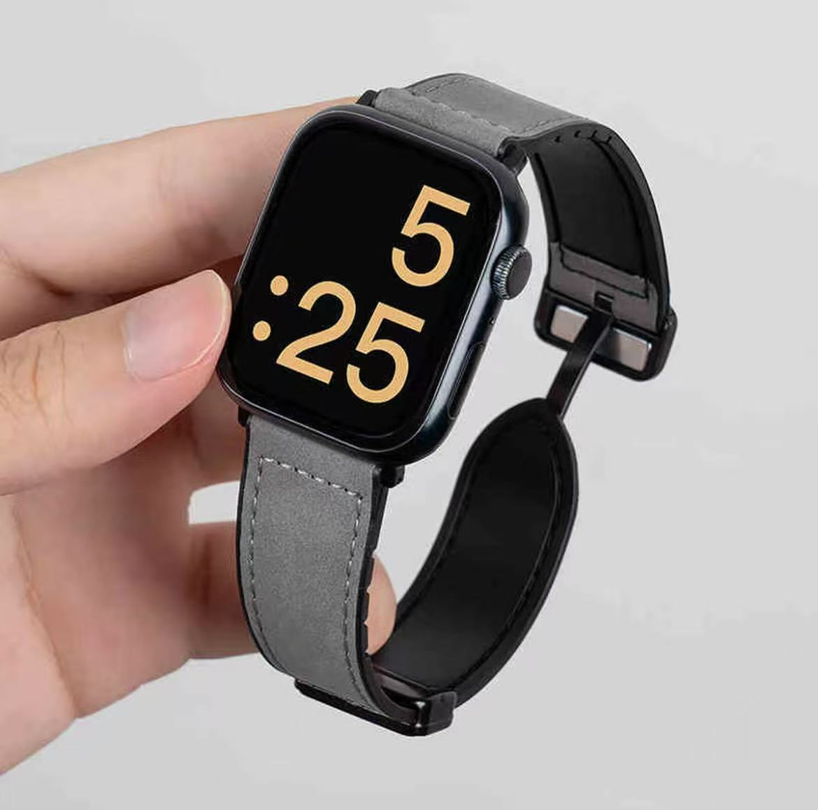 アップルウォッチストラップ  Apple Watch  レザー マグネットバックルバンド  iWatch ストラップ 38mm～49mm 対応